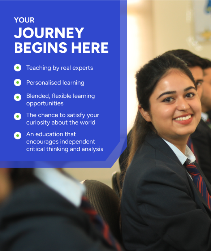 Student smiling in a classroom