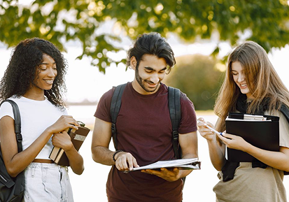 Students studying together