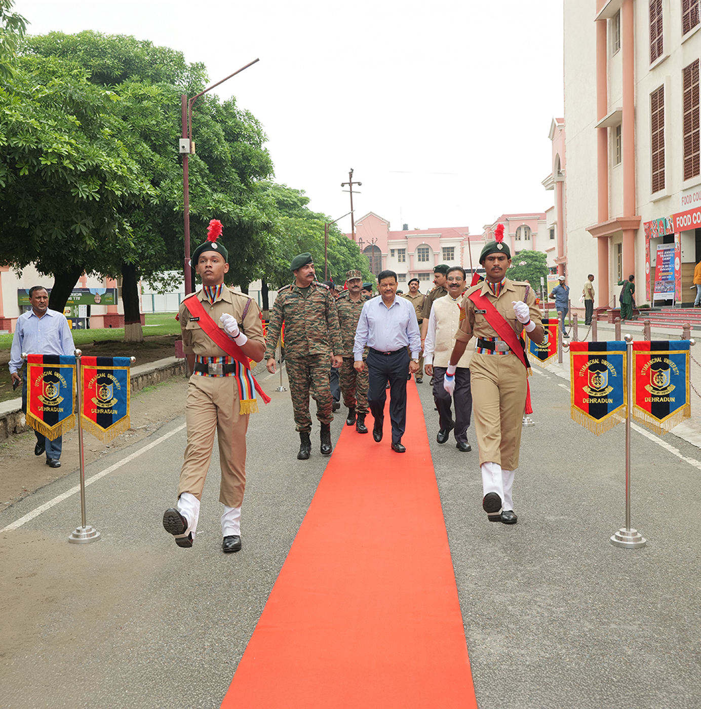 Two athletes running in a race