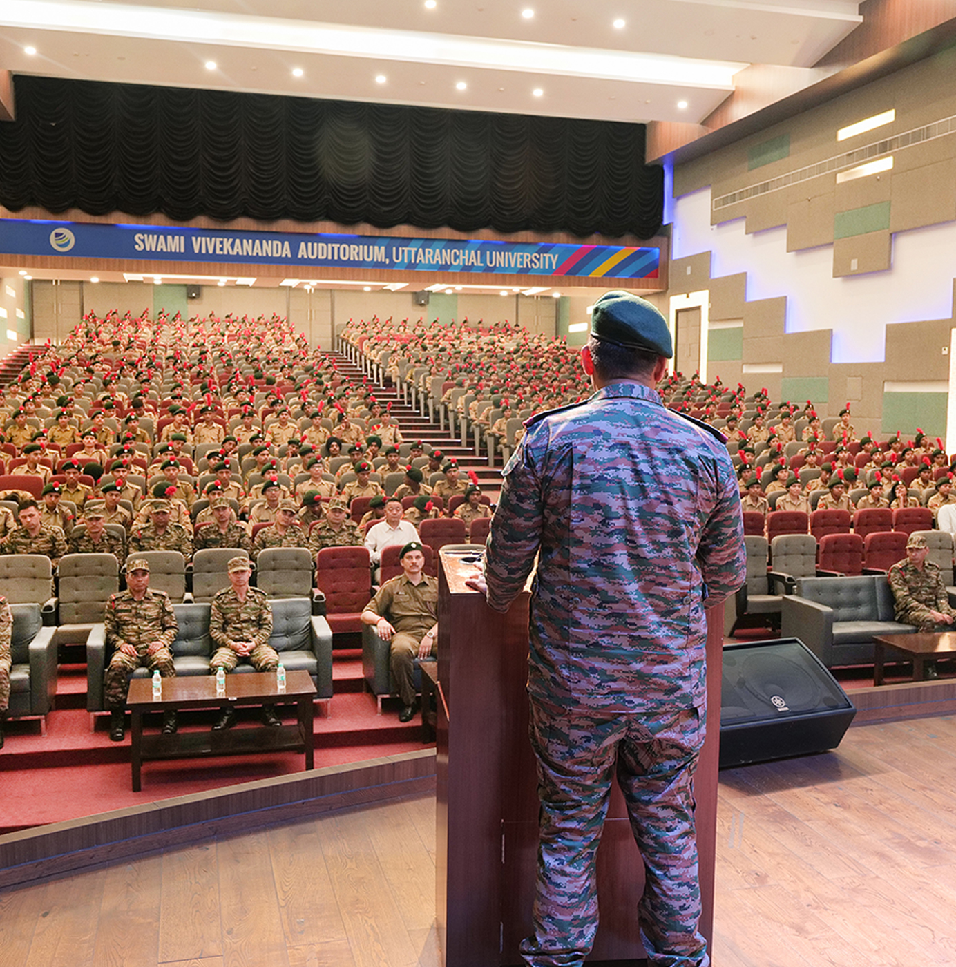 Two athletes running in a race