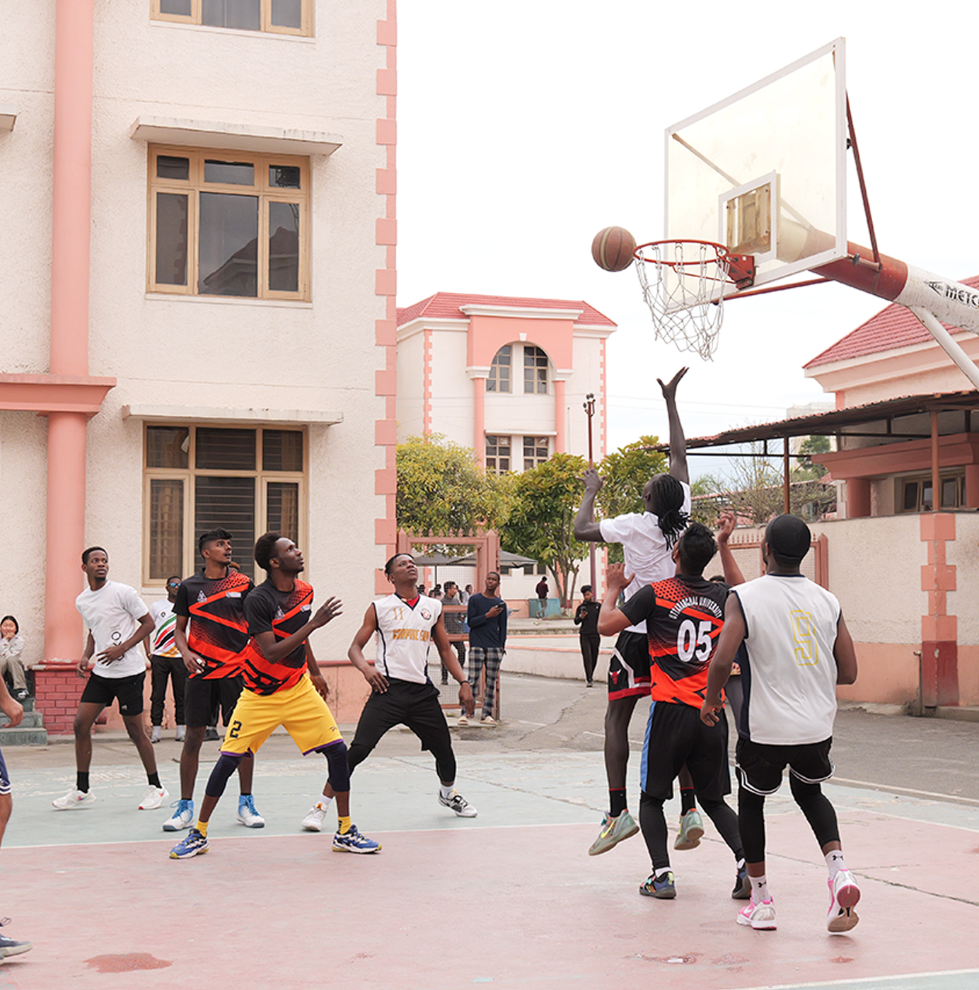 Two athletes running in a race