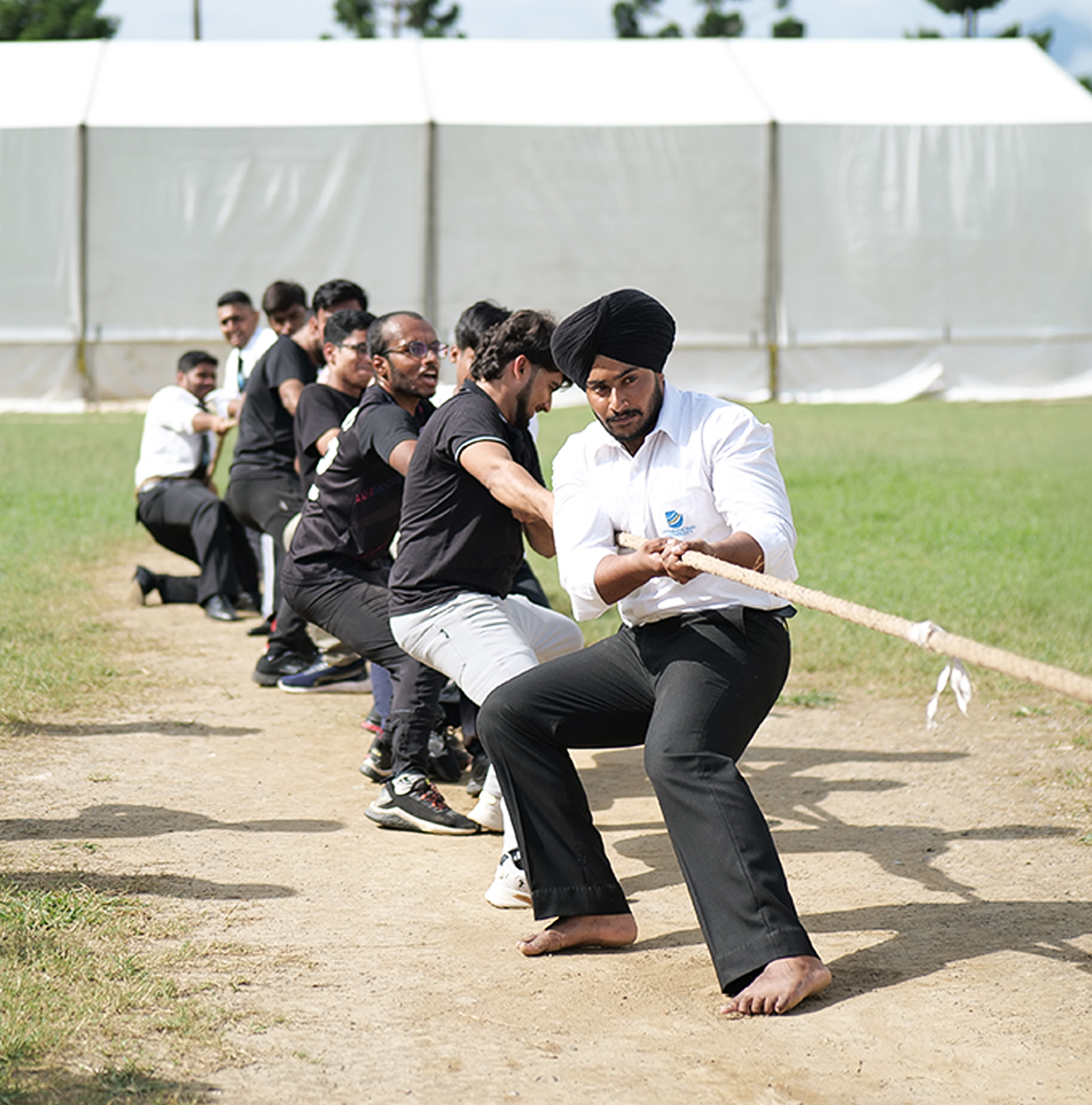 Two athletes running in a race
